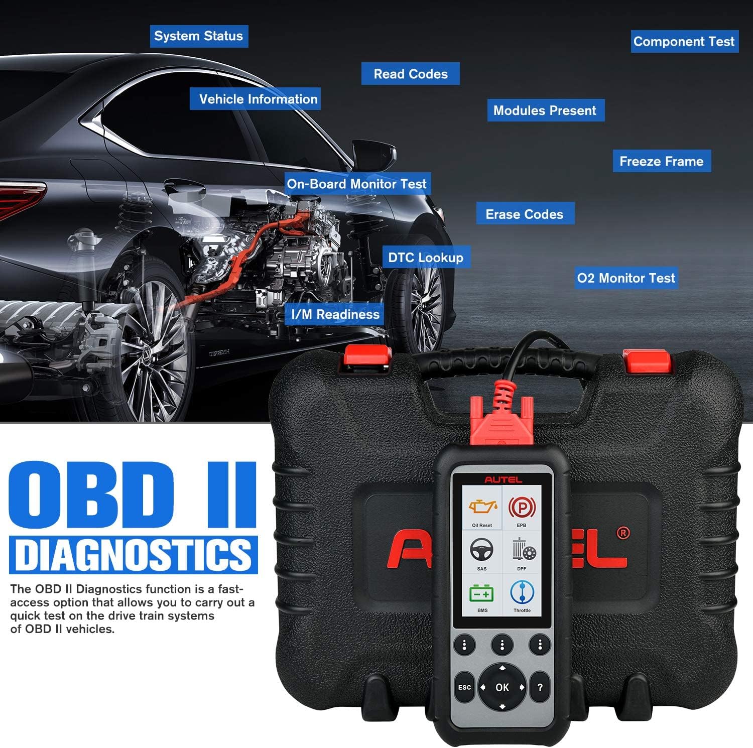 Detalle 2 de Autel MaxiDiag MD806 Pro lector OBD2 30+ marcas 📟