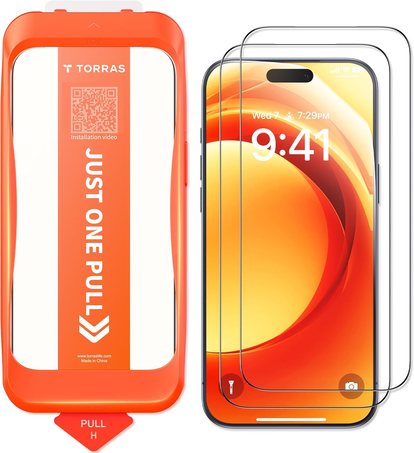 Detalle de TORRAS Precision-Fit iPhone 17 Pro Max 2-pack screen protector