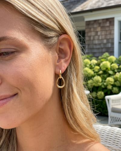 Thumbnail 6 de MUMREUES Ohrringe Gold Hängend Creolen 14 Karat Vergoldet – zeitloser Sternenmeeres-Look