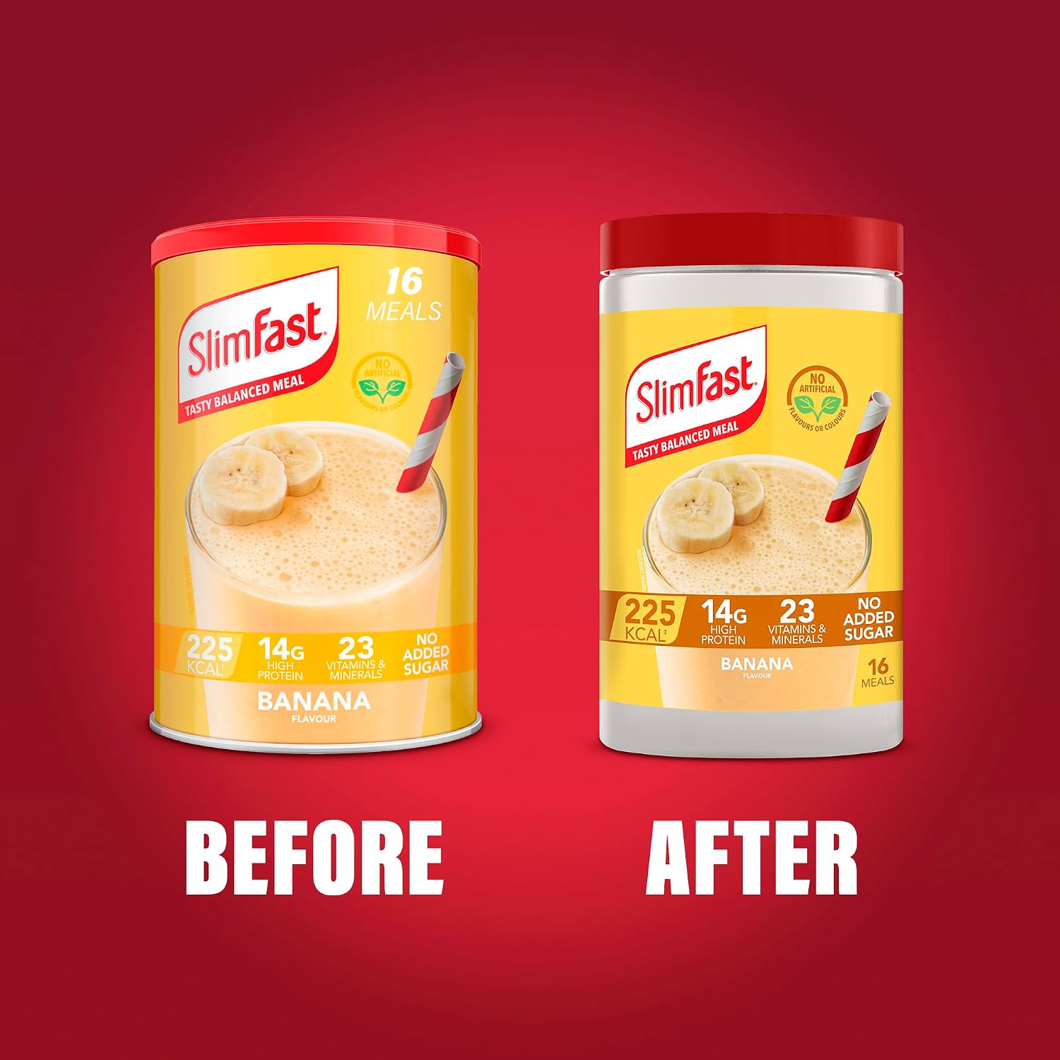Detalle de SlimFast Meal Replacement Powder Banana 584g (16 Servings)