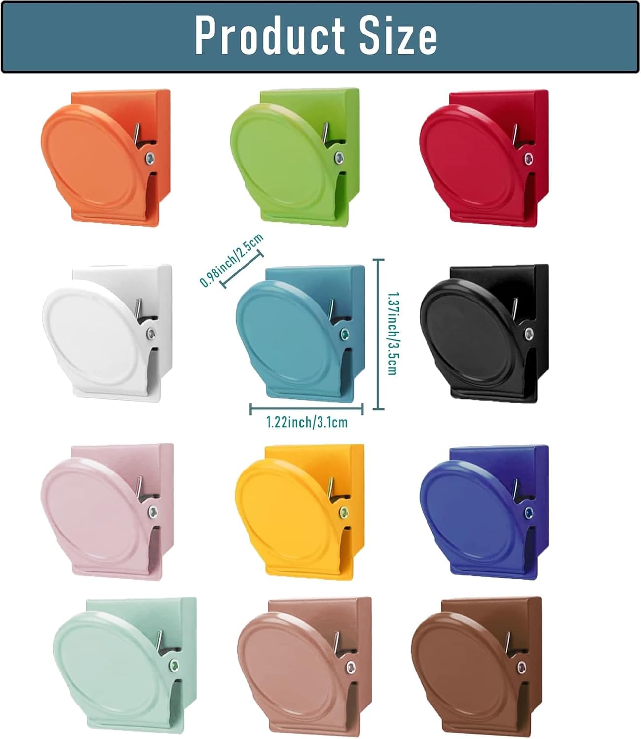 Thumbnail 1 de LUCTHY Fridge Magnets Clips – Strong Whiteboard Magnets Clips (12 colours, 9 colours variant)