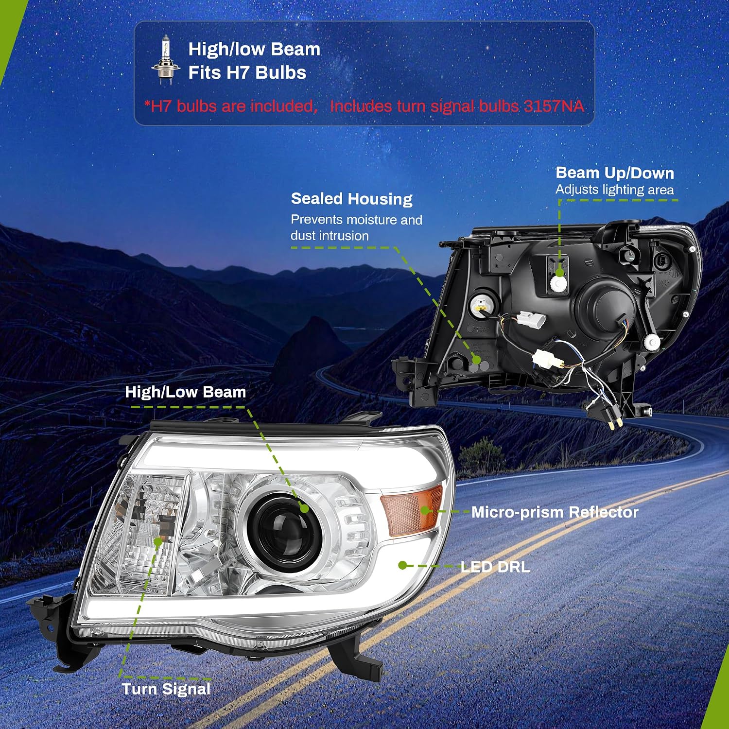 Detalle de AUTOSAVER88 Projector Headlights for Tacoma