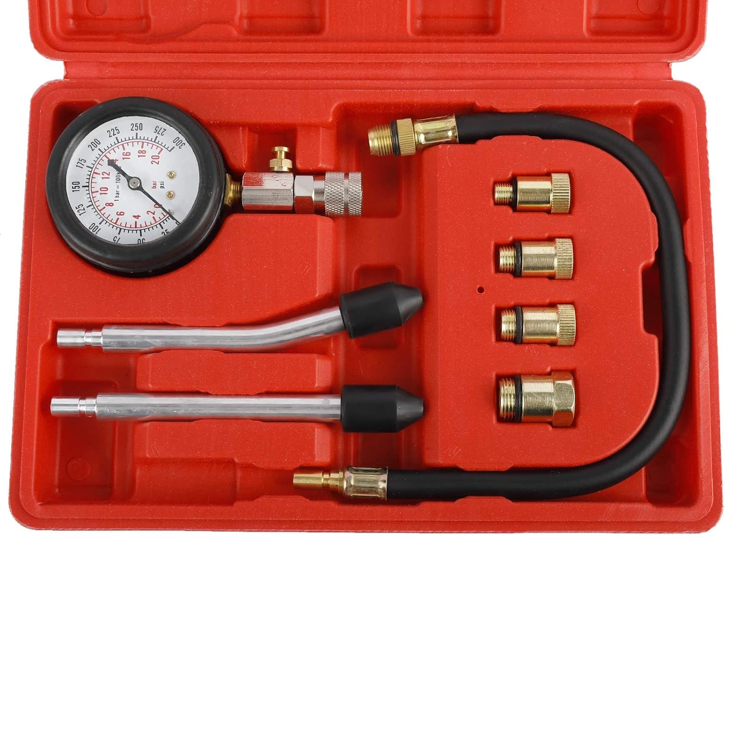 BOOMSTART 8PCS Petrol Compression Tester 0-300 psi