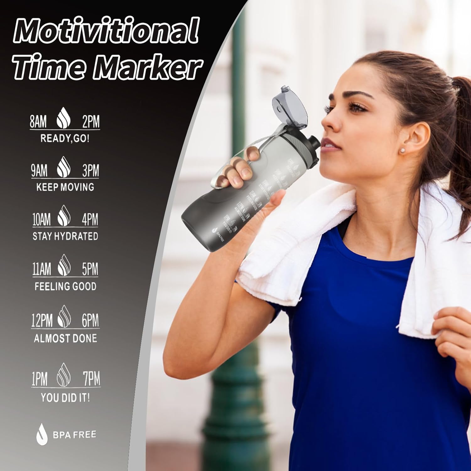 Thumbnail 6 de Binudum Trinkflasche Motivations 750 ml Grau Schwarz