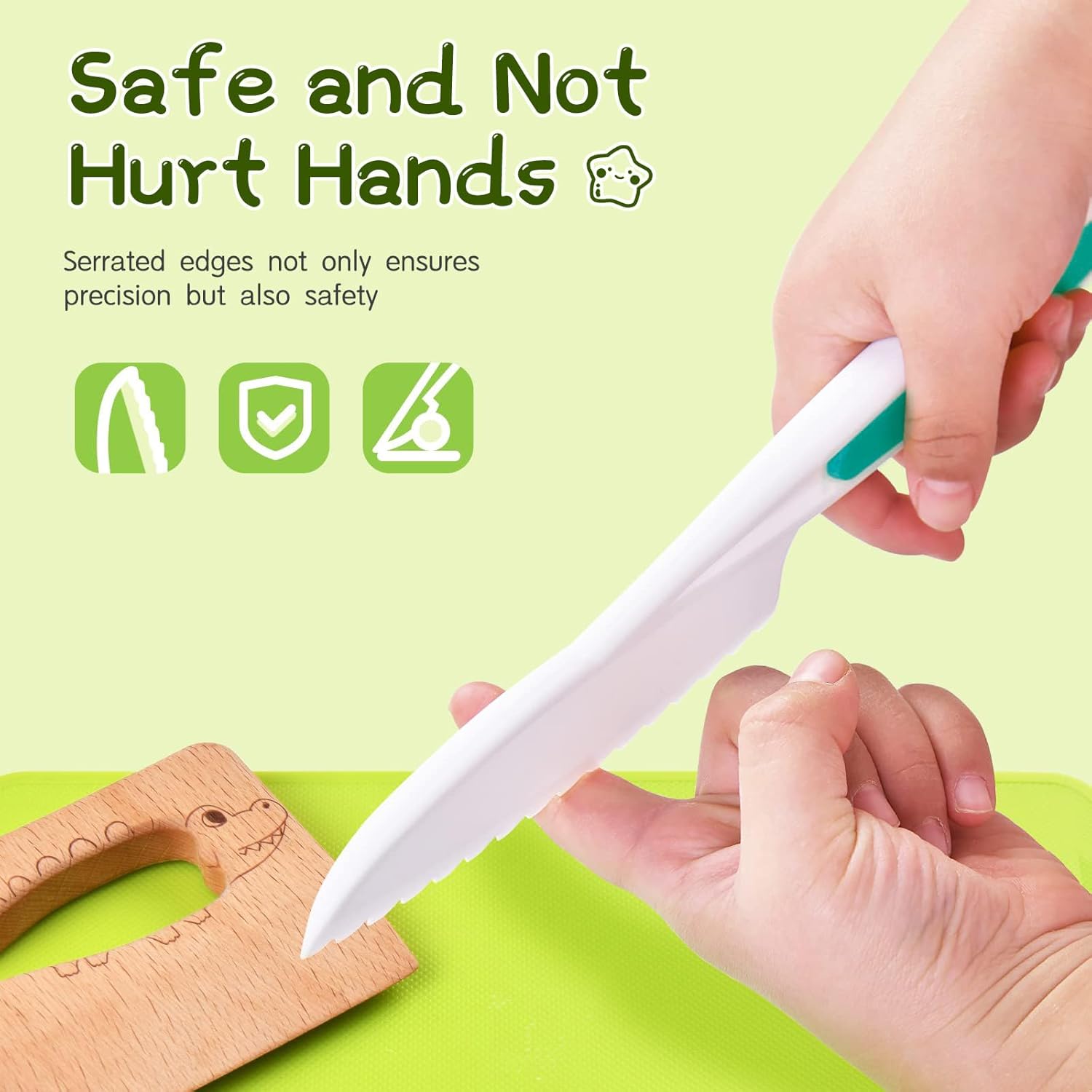 Detalle de Chanking 13 Pieces Kids Safe Knife Set for Real Cooking – Montessori-Friendly, Child-Safe Plastic Chef Tools