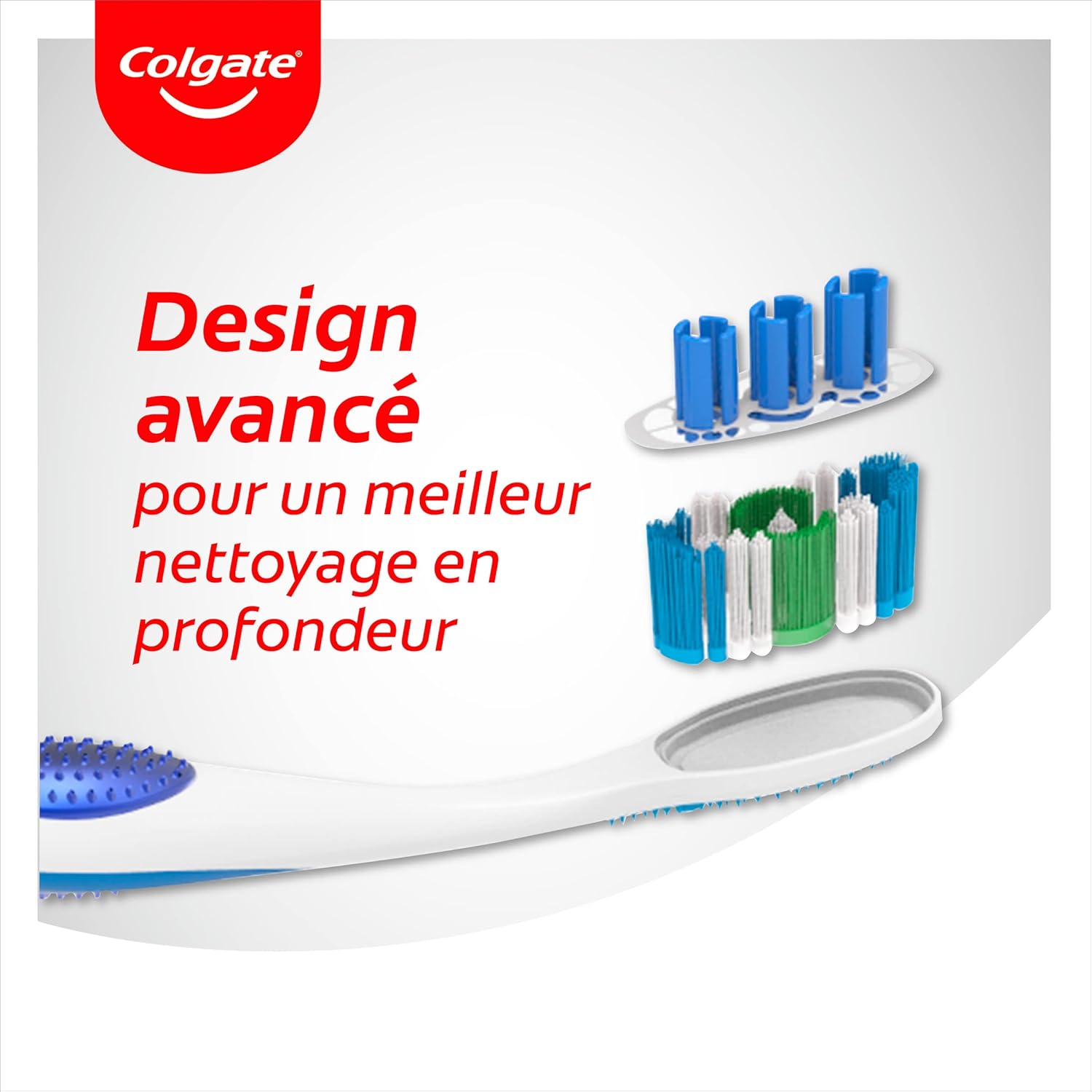Detalle de Colgate 360 Deep Clean Medium: spazzolino 4-in-1 con pulizia interdentale