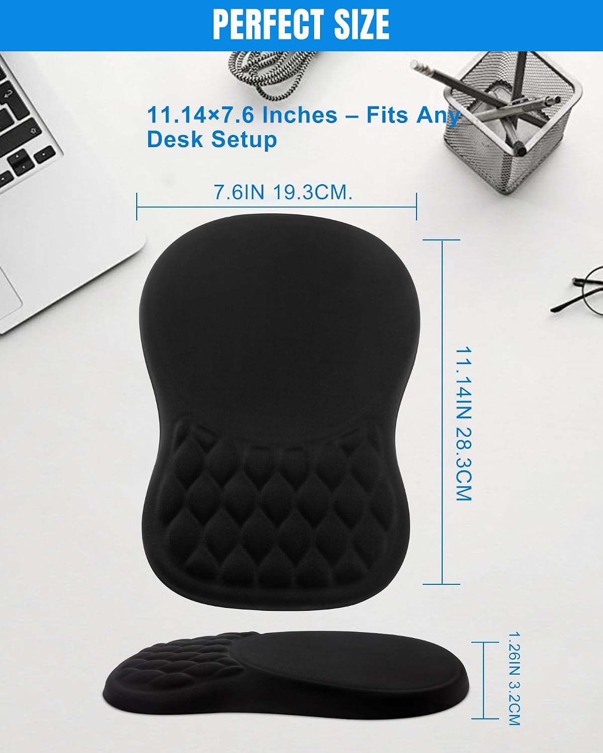 Thumbnail 6 de Ergonomic Mouse Pad with Wrist Rest (11.14 x 7.6 inches) – Memory Foam, Sloped Design
