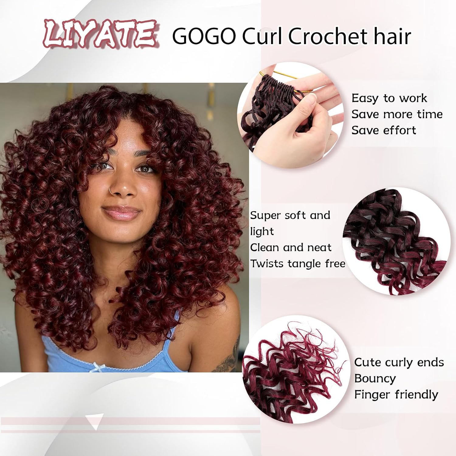 Detalle de Curly Crochet Hair, 10 Inch