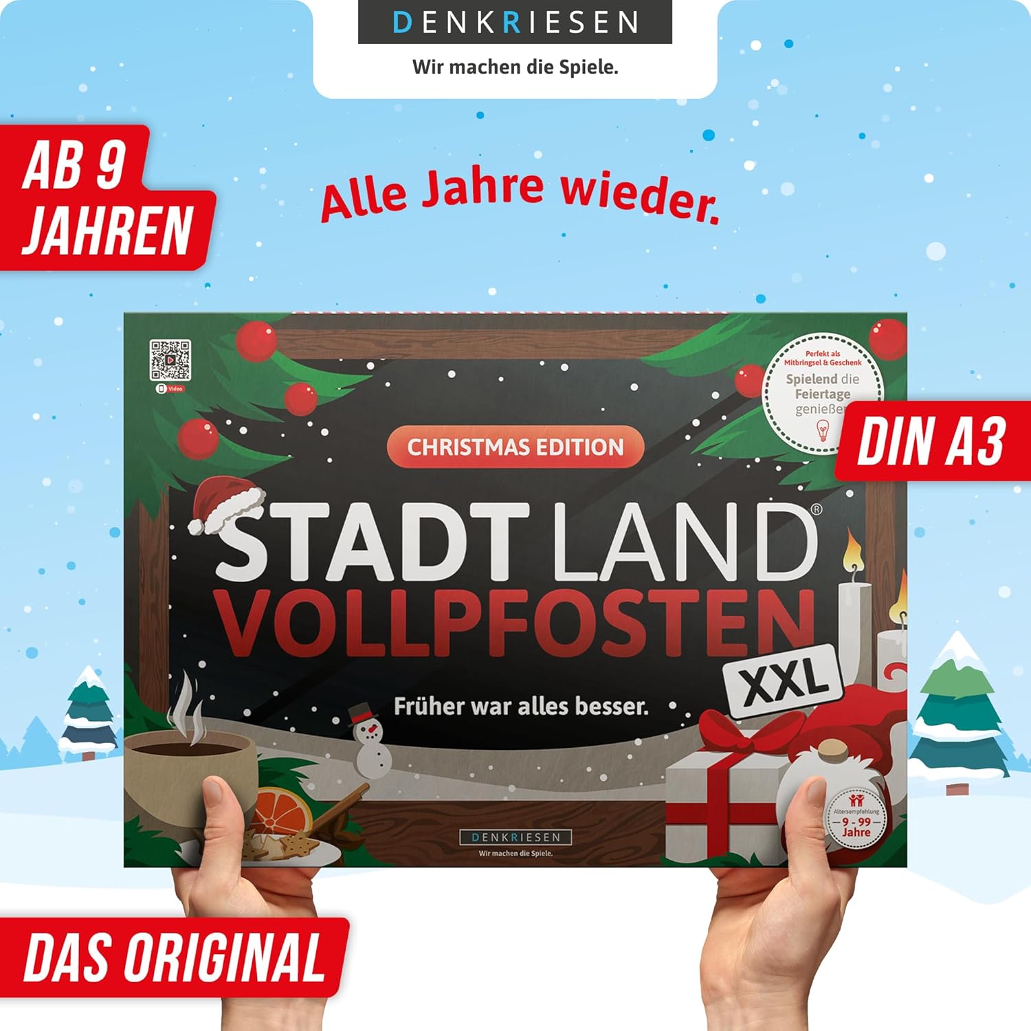 Thumbnail 1 de DENKRIESEN Stadt Land VOLLPFOSTEN® – Christmas Edition „Alle Jahre wieder“ (A3) Weihnachtsspiel