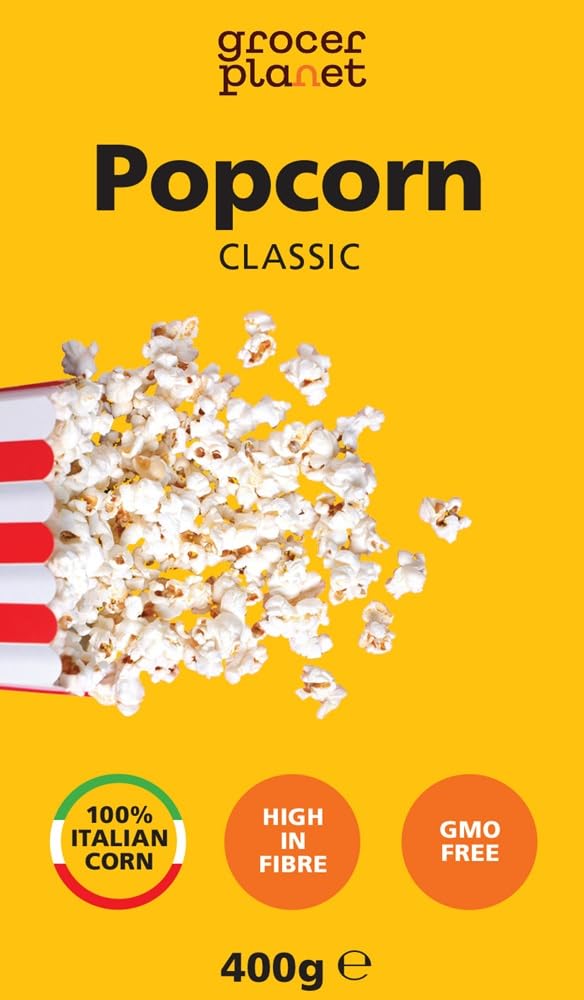 Detalle de Grocer Planet Italienischer Popcorn Mais (800 g) – 2 x 400 g Packung