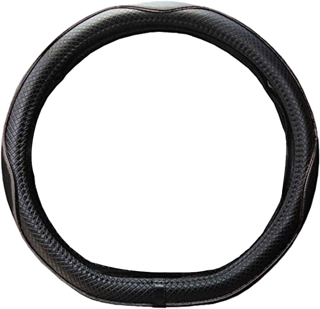 Thumbnail 2 de Istn Microfiber Leather Car Steering Wheel Cover (15 inch, D Shape, Black/Gray) – Breathable & Anti-slip