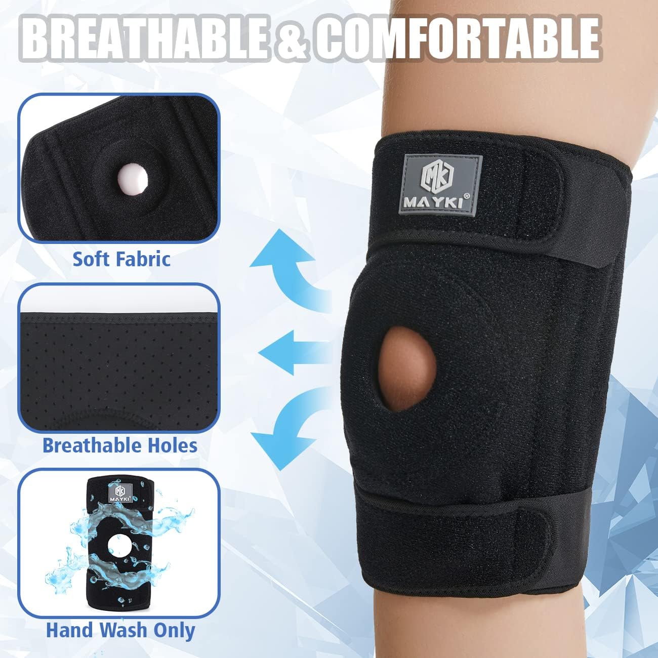 Thumbnail 4 de MAYKI Knee Support Men 1 PCS: Adjustable, Breathable Brace with Patella Gel Pad for Everyday Pain Relief