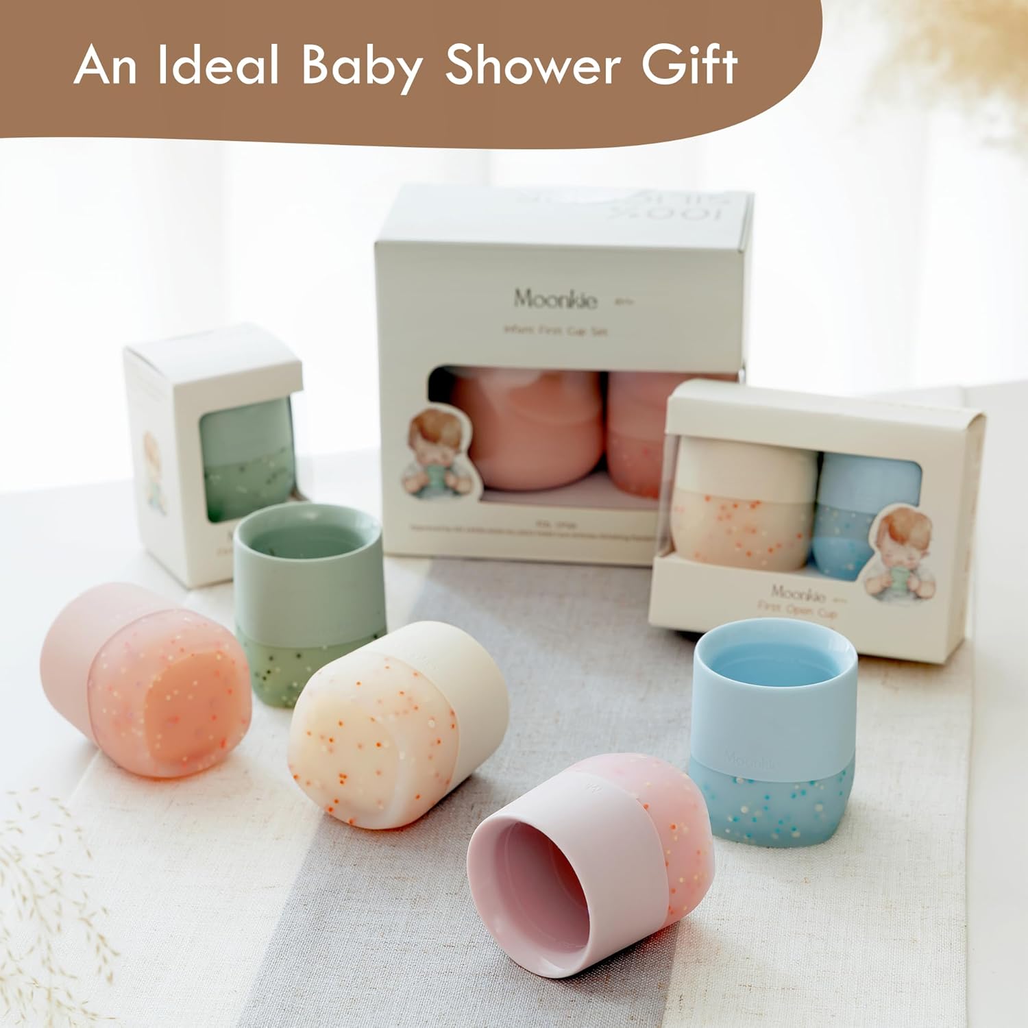 Thumbnail 6 de Moonkie Baby Cup | 2 Pack Silicone Open Cup for Babies from 6 Months