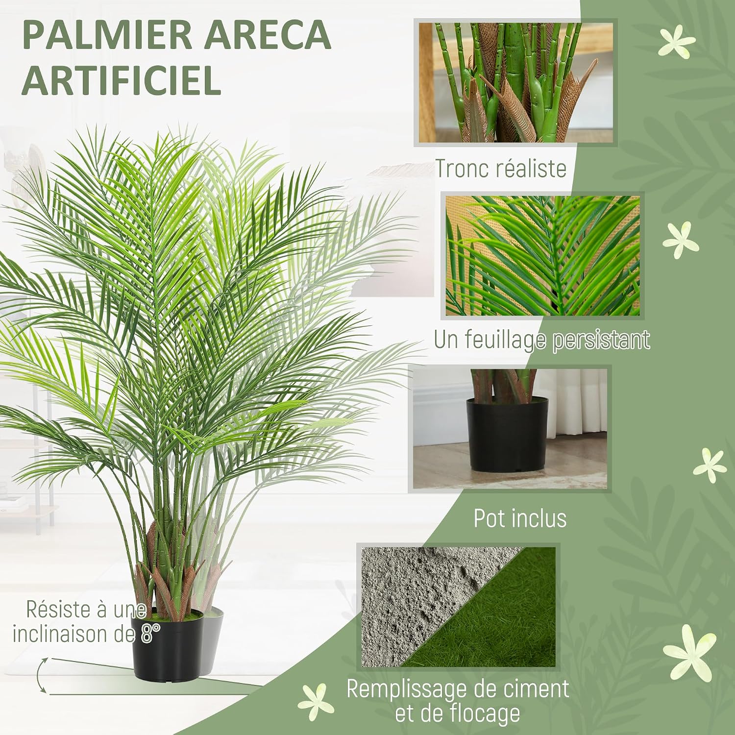 Thumbnail 2 de HOMCOM Palmier artificiel 120 cm