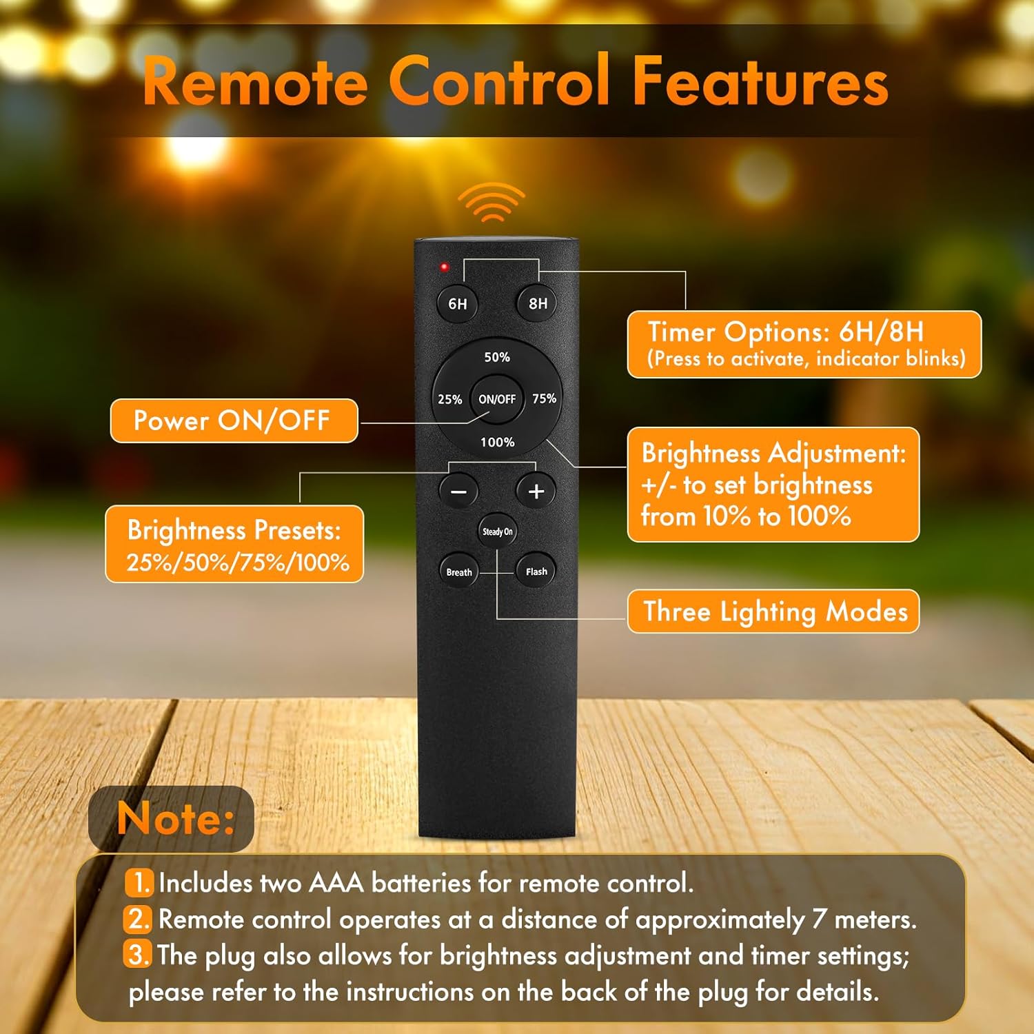 Thumbnail 6 de MAGGIFT 45m/150ft mains garden festoon string lights with remote, timer and 3 modes (G40 LED bulbs, IP44)