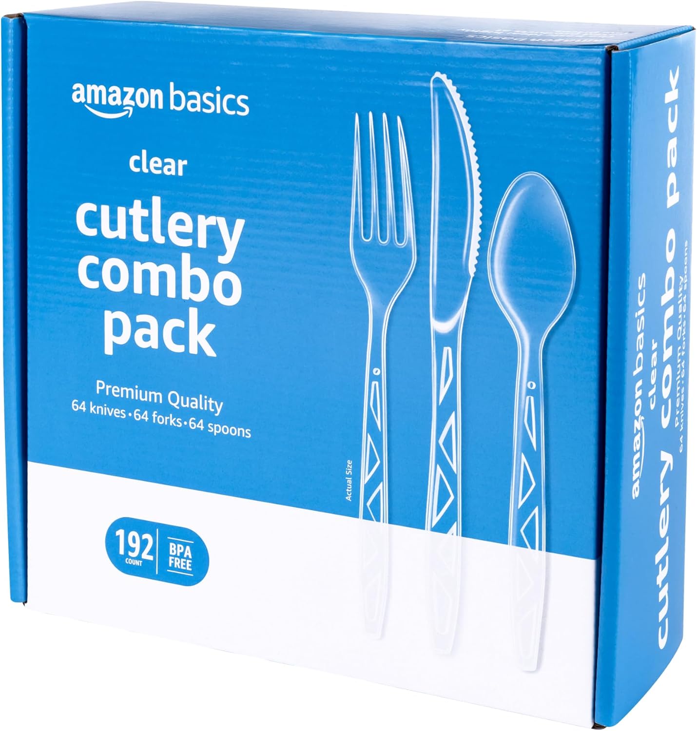 Amazon Basics Clear Cutlery 192 pcs 🍴