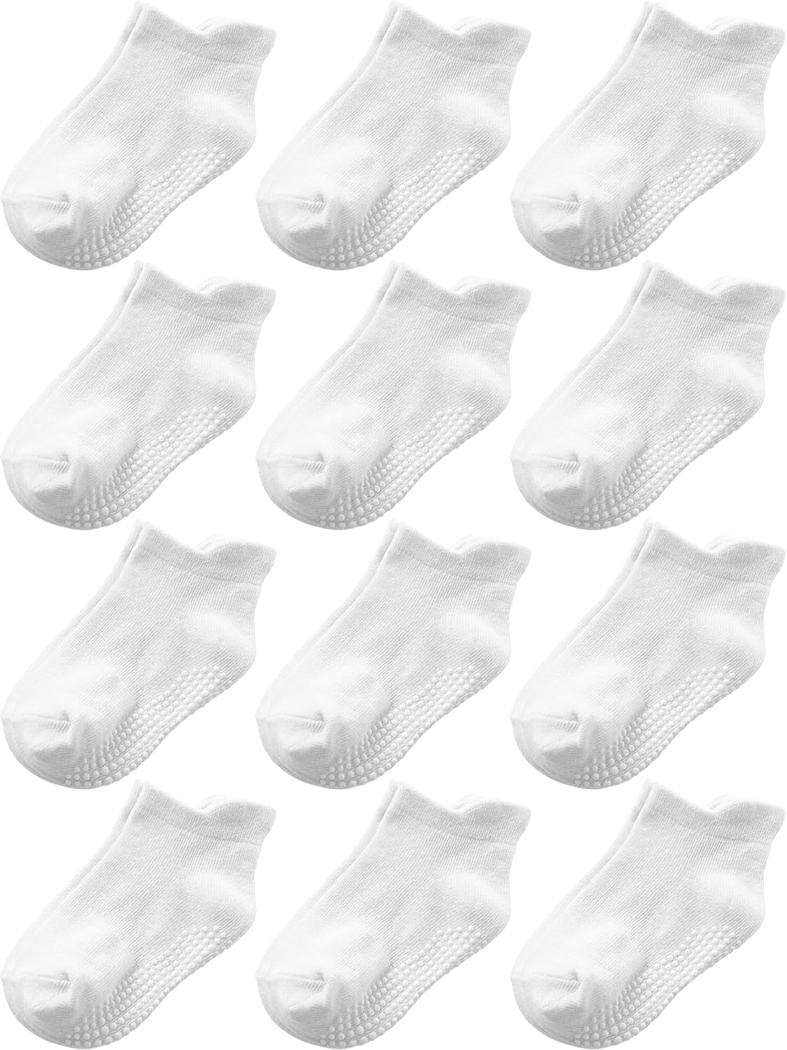 Detalle de Aroveea Toddler Grip Ankle Socks, 12-Pack, Cotton-Rich Blend, Unisex