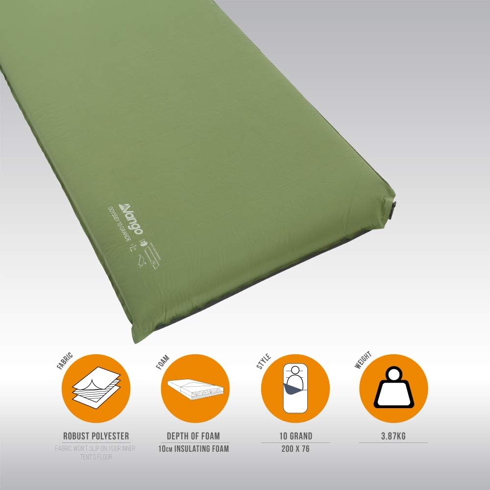 Thumbnail 1 de Vango Odyssey Grande Self Inflating Camping Mat – 10cm Deep Insulating Foam Sleeping Mat (Amazon Exclusive)
