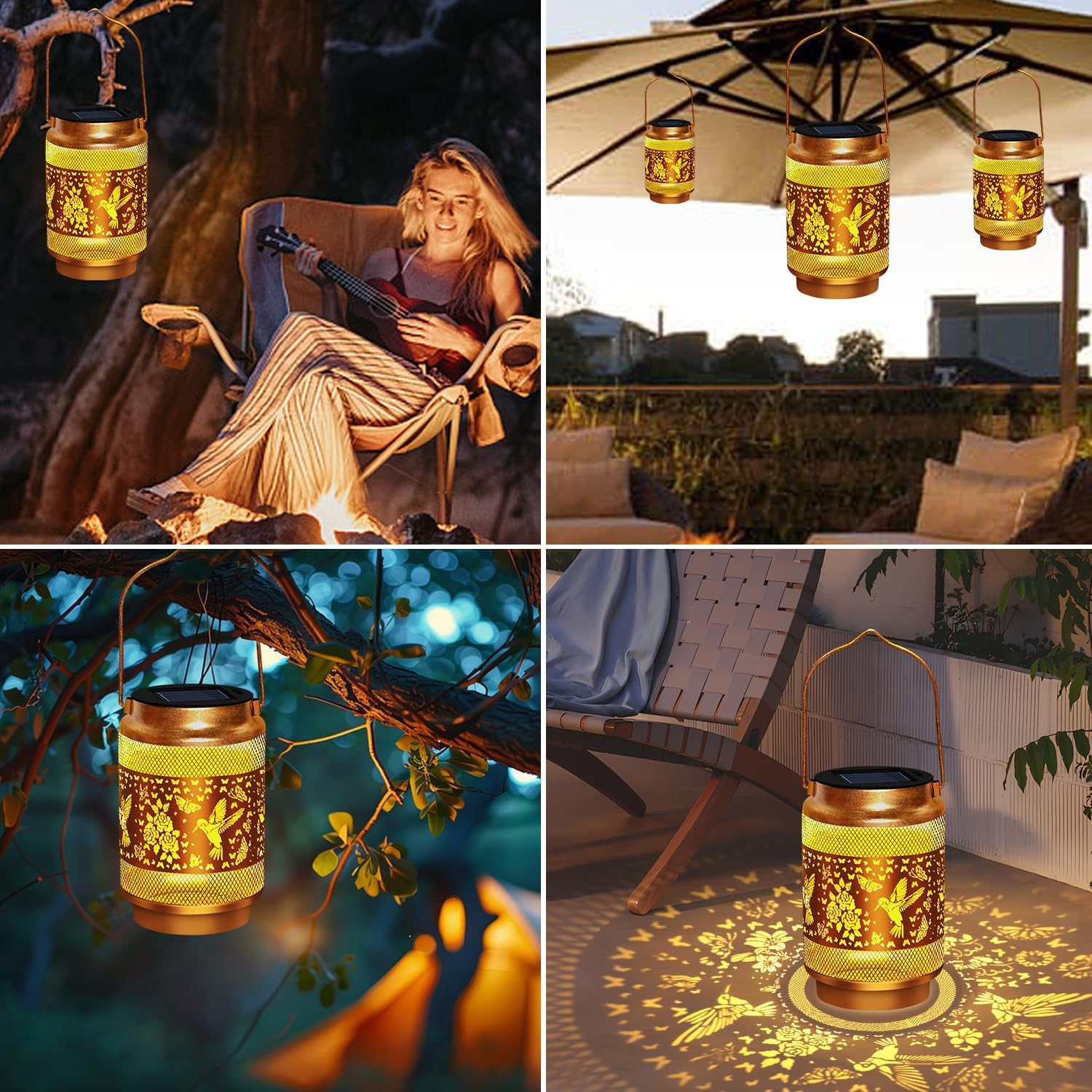 Detalle de EDOF Graceful Hummingbird Solar Lanterns for Outdoor Gardens