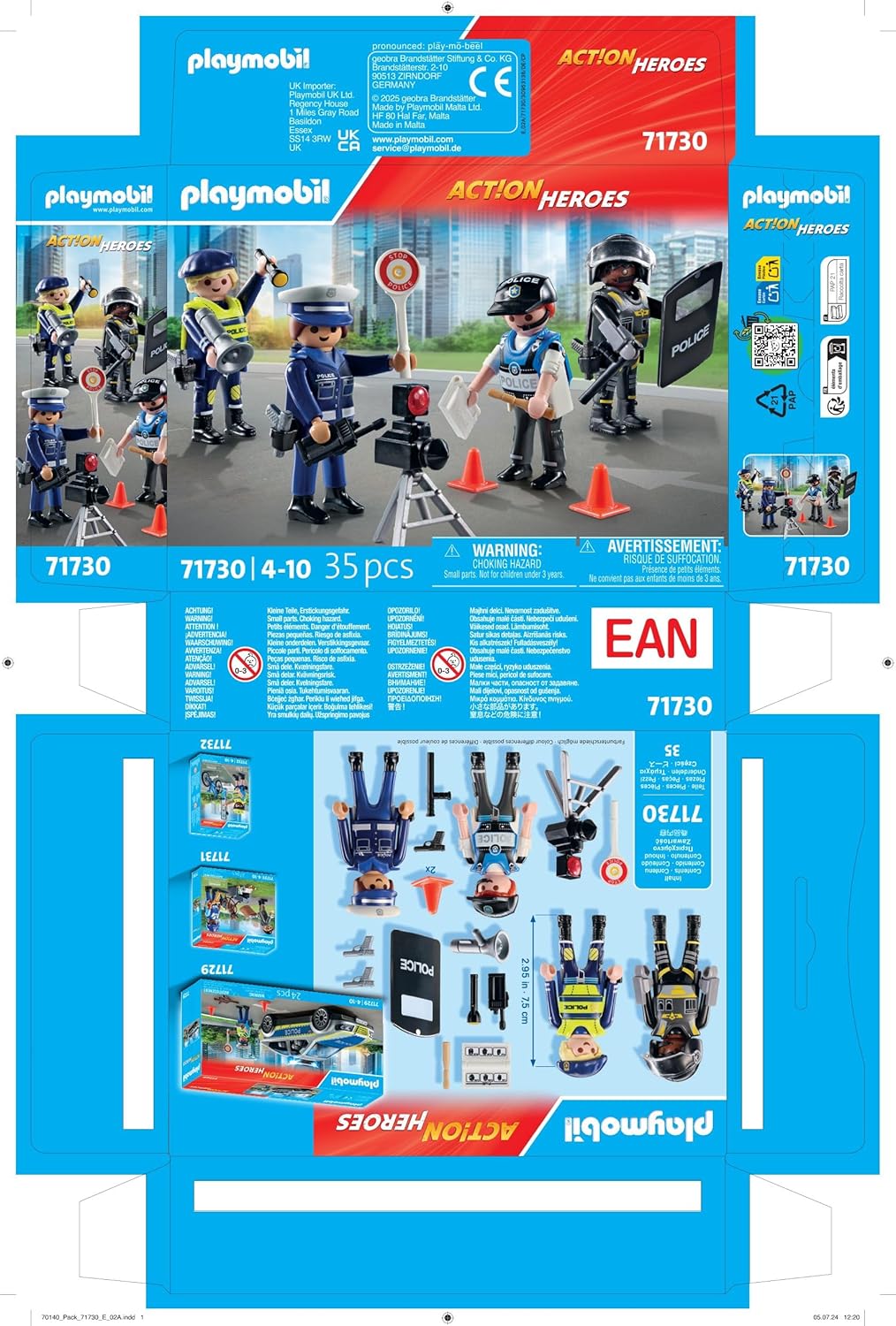 Detalle de PLAYMOBIL Figurenset Polizei – Rollen-Spiel mit 4 Figuren für Abenteuer im Polizeialltag ab 4 Jahren