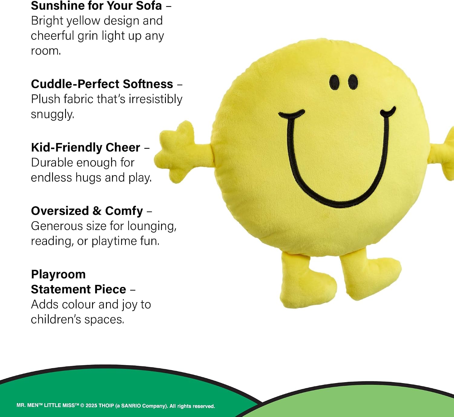 Thumbnail 1 de Rainbow Designs Mr Happy Large Cushion: Classic Mr. Men style comfort for kids' rooms