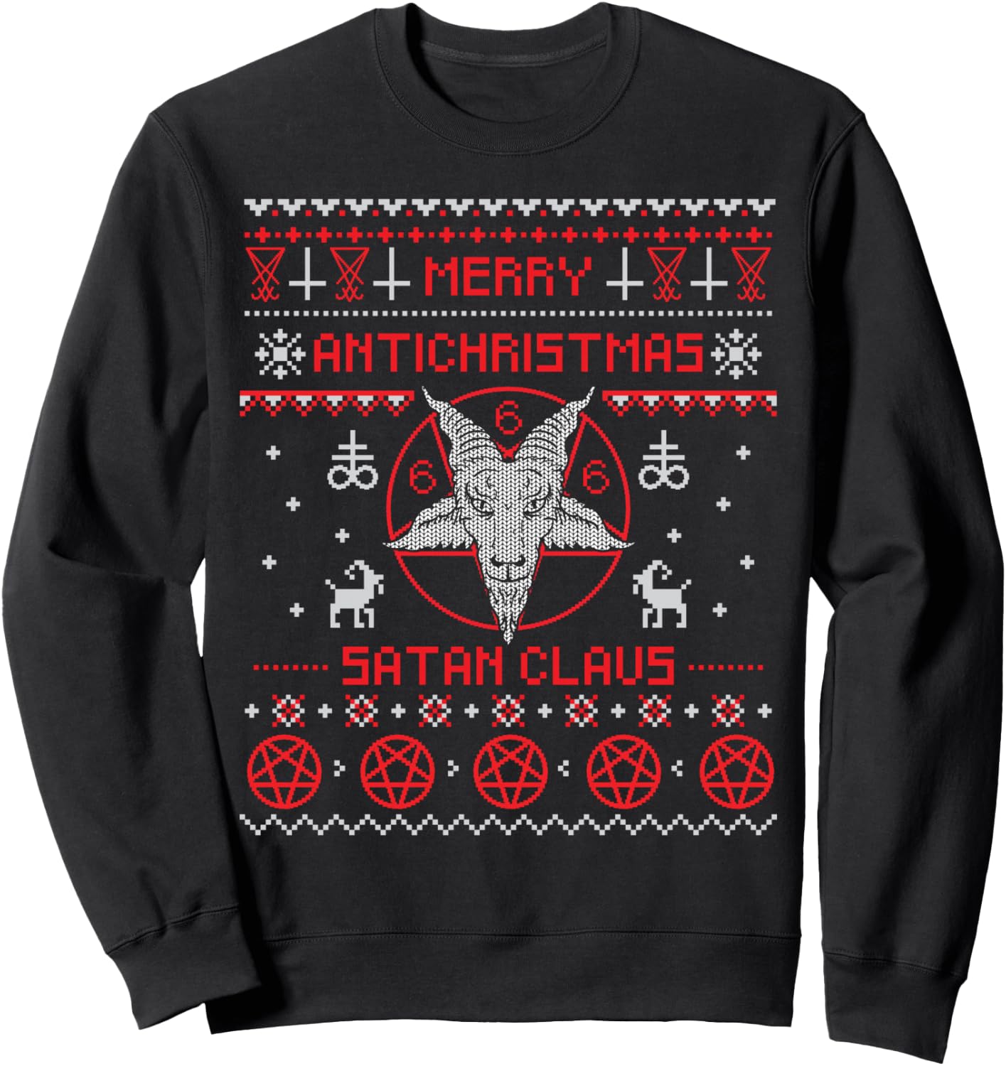 Detalle de Joyeux Antichristmas Sweatshirt Pentagram
