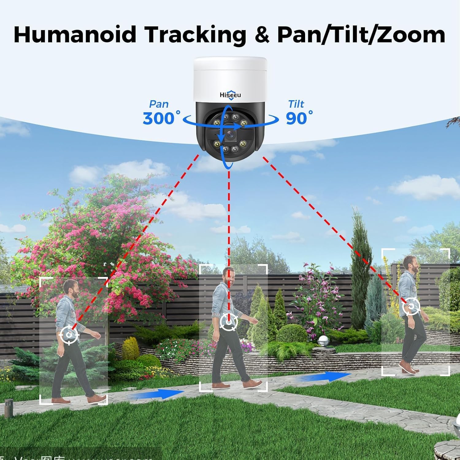 Thumbnail 2 de Hiseeu 4K PoE Security Camera System with 8x 5MP PTZ Cameras and Human Tracking