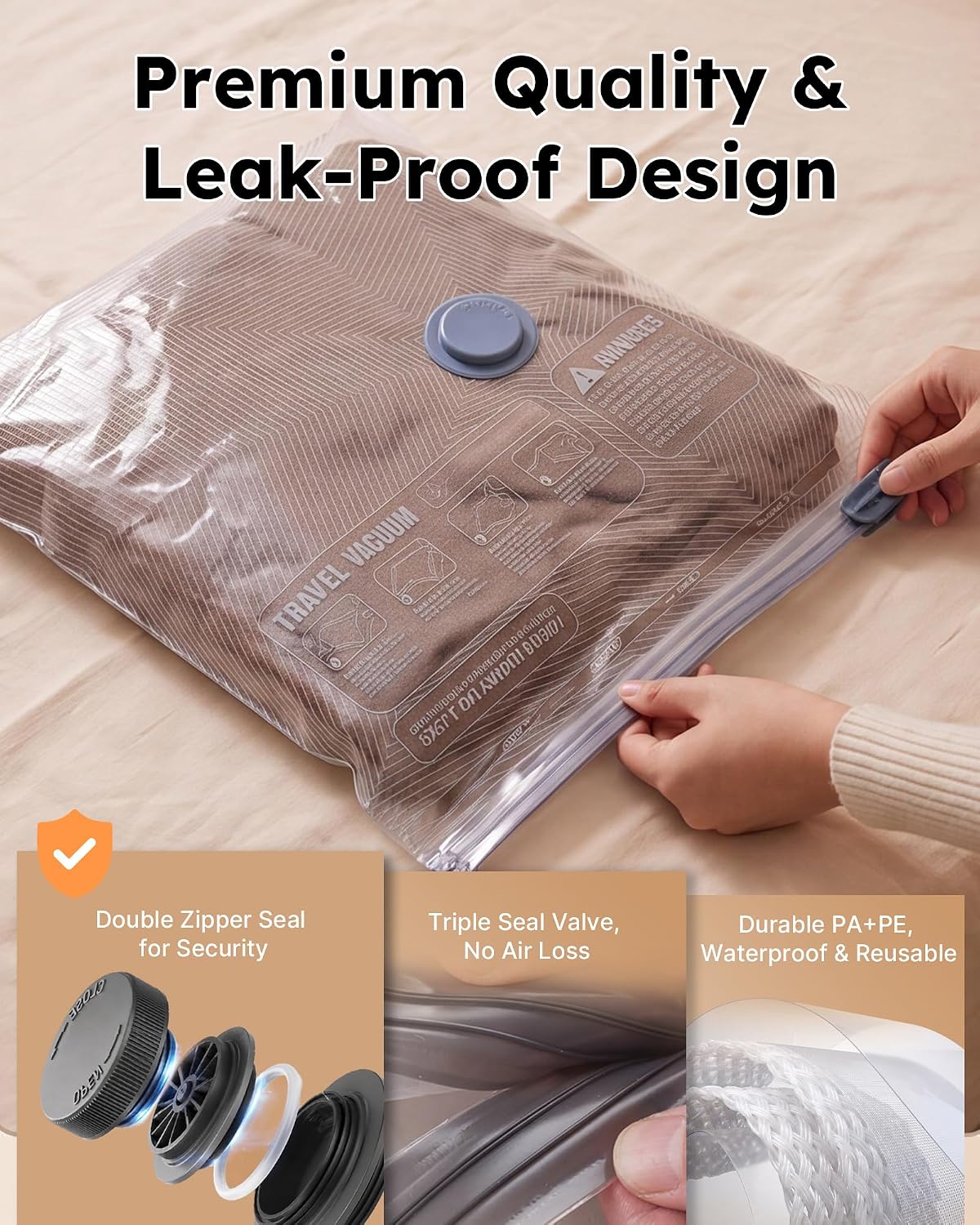 Detalle 1 de Travel Vacuum Bags, 15-Pack