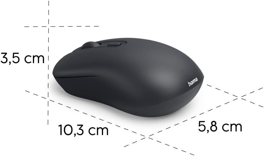 Thumbnail 5 de Hama Souris optique sans fil 2,4 GHz WM-200 ambidextre : silencieuse, DPI réglables (800/1200/1600) et récepteur Nano USB