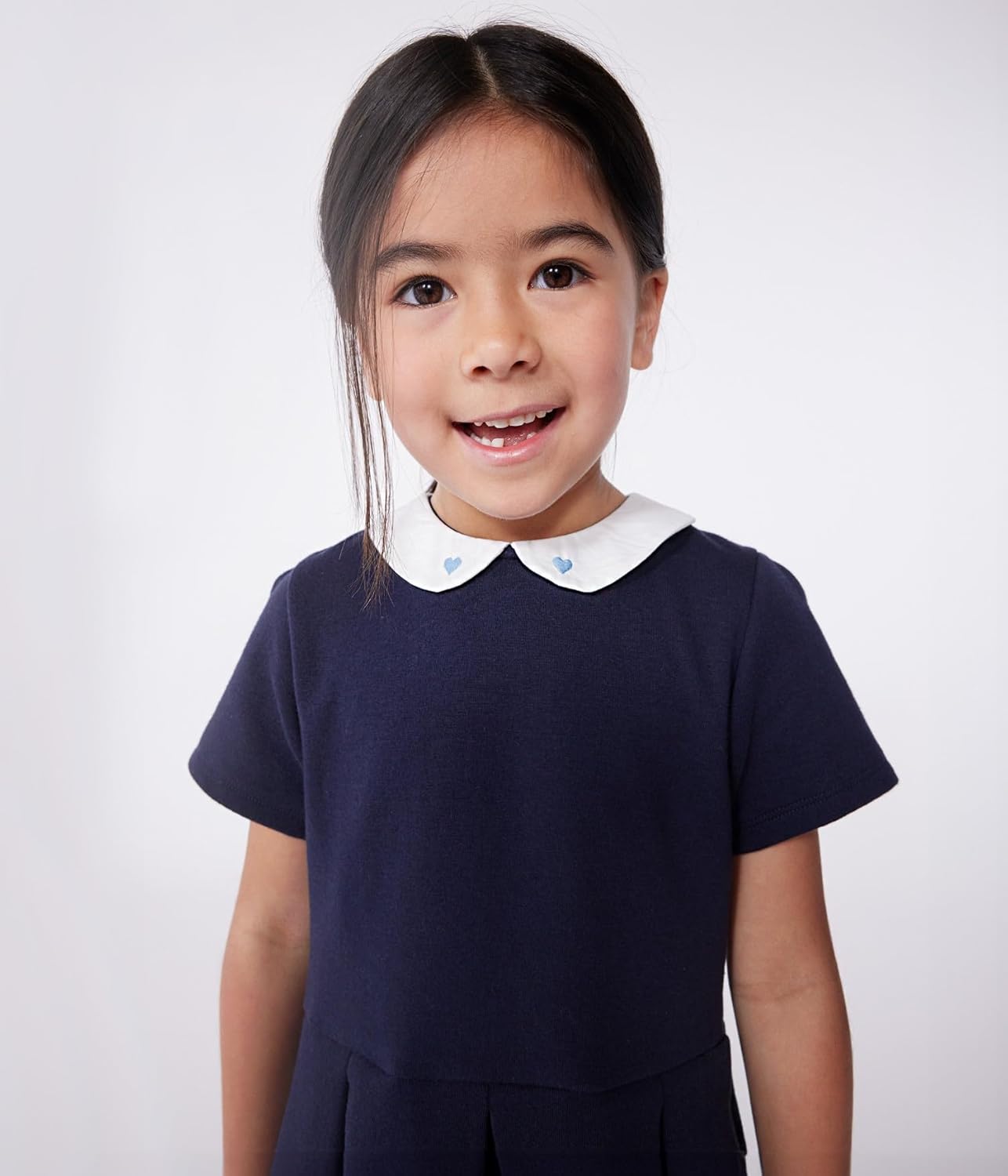 Thumbnail 2 de Petit Bateau robe fille à manches courtes en coton unie