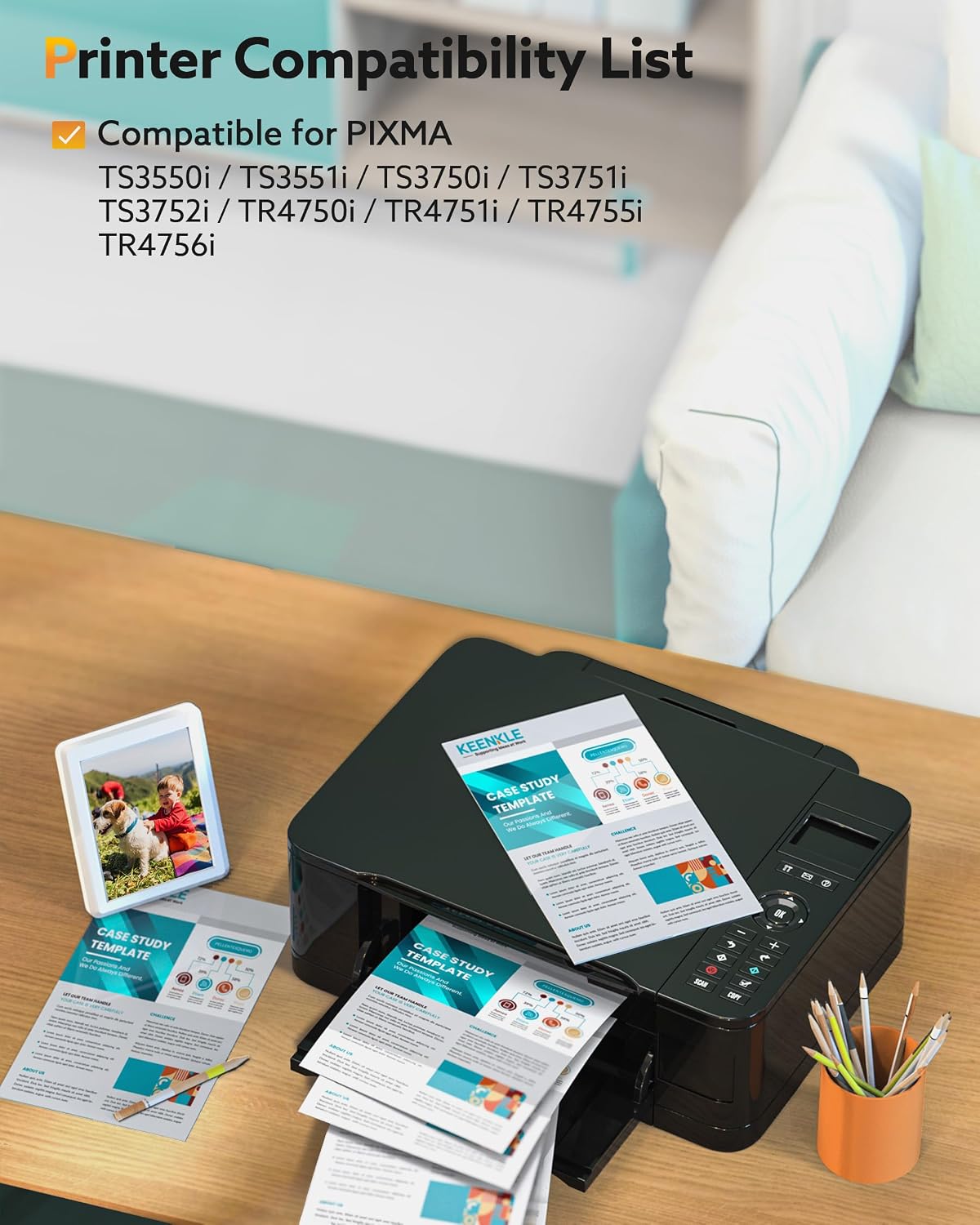 Detalle 2 de KEENKLE PG-575XL CL-576XL Cartucce d'inchiostro per Canon Pixma TS/T r4755i/TS3750i (Nero + Colore) – Confezione Doppia 575XL/576XL
