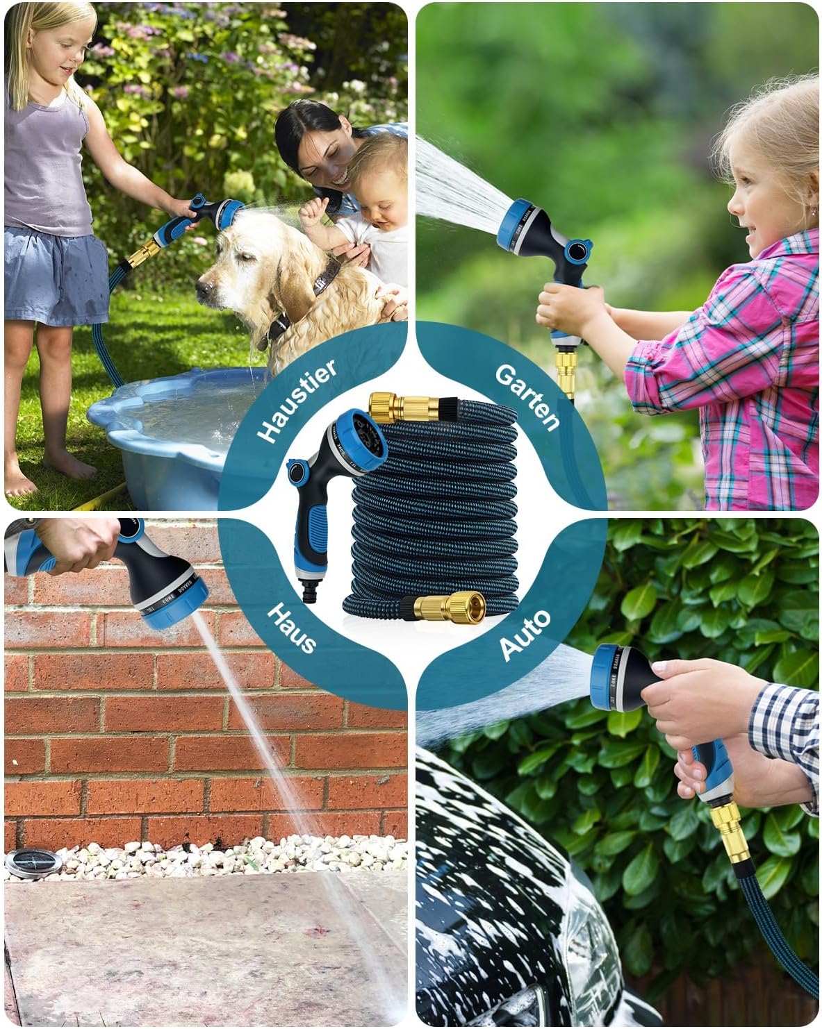Thumbnail 5 de Zenmos 100FT Expandable Garden Hose Pipe with 10-Function Nozzle (Expandable latex water hose)