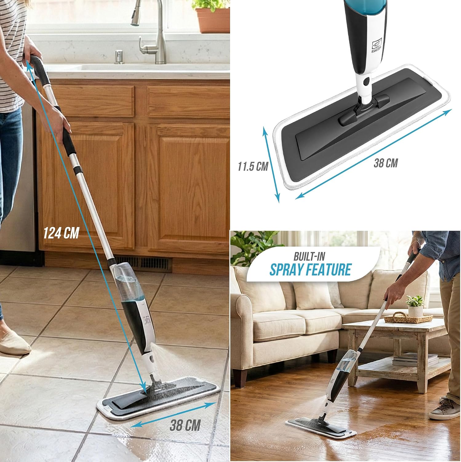 Thumbnail 4 de TDBS Spray Mop with Washable Pads 360°