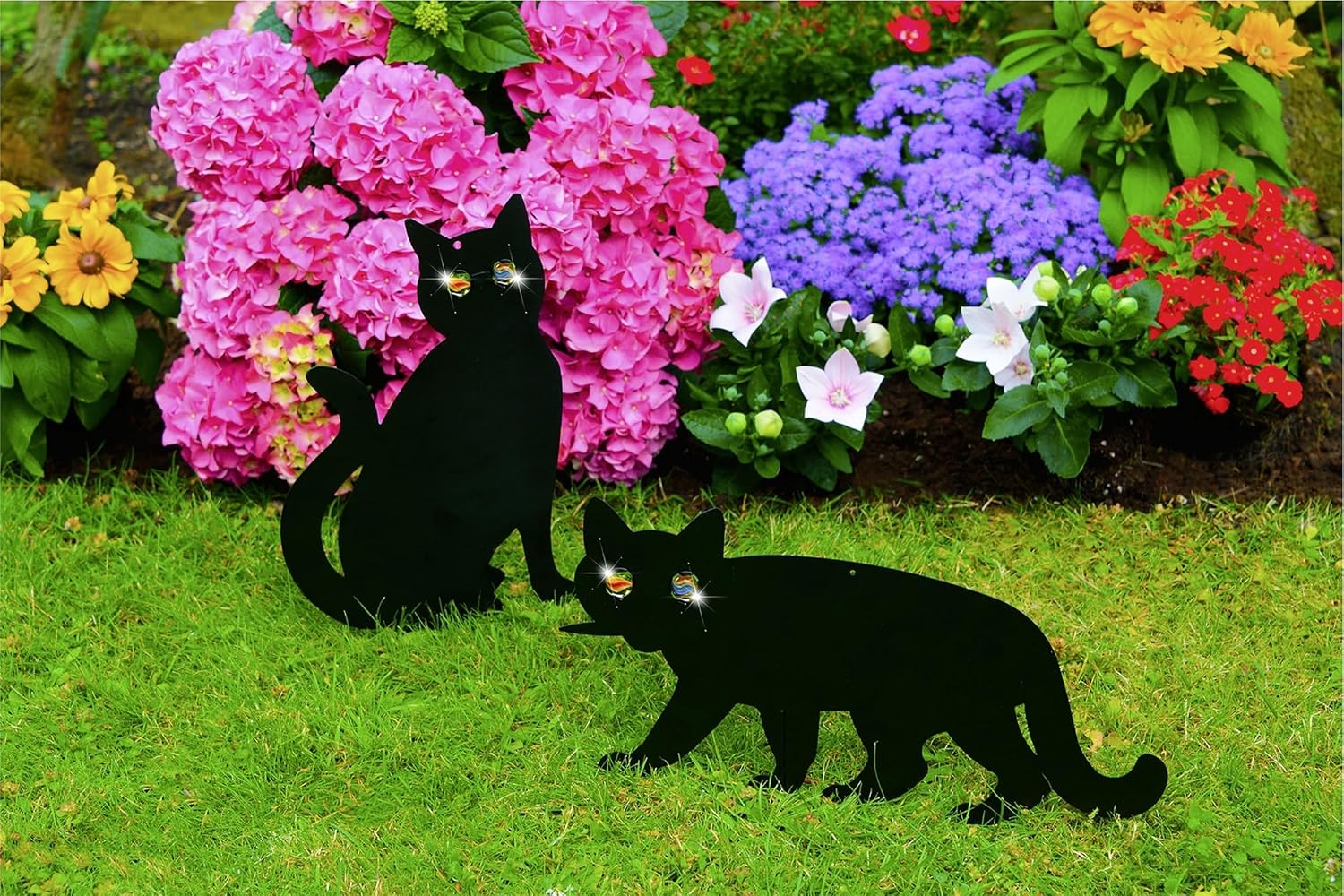 Detalle de Maximex Spaventapasseri gatti, set da 2 – deterrente visivo per il giardino