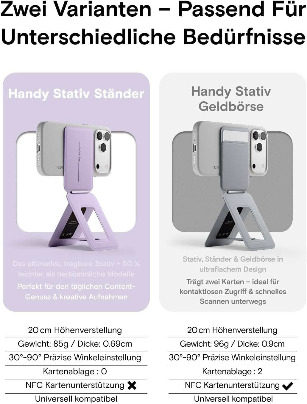 Thumbnail 1 de MOFT Stativ für iPhone Serie 12–17: Tragbares 3-Modi Stativ mit Origami-Design und magnetischen Funktionen