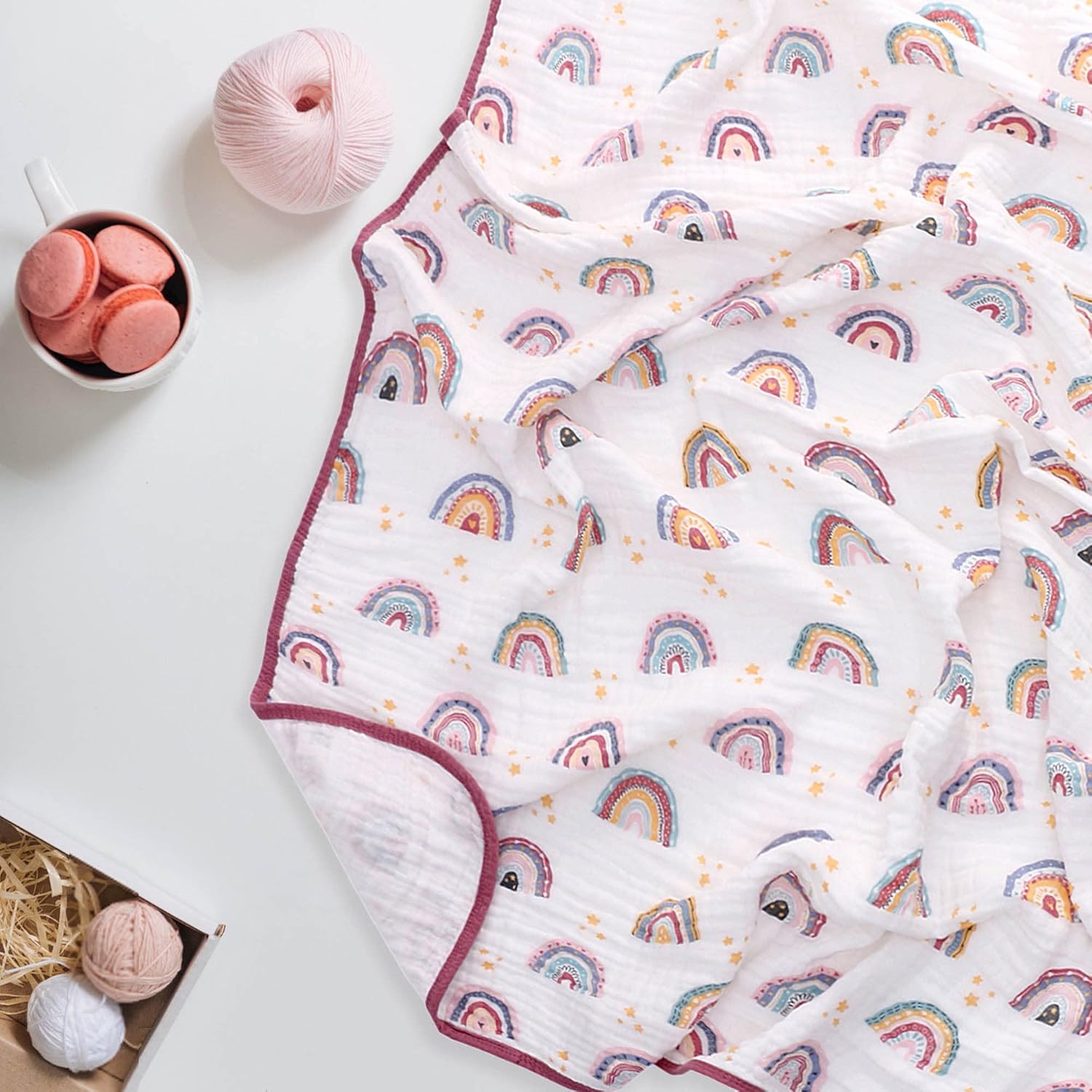 Thumbnail 4 de Miracle Baby Musselin Decke Sommer – Puck- und Krabbeldecke aus Baumwolle, 150 cm Länge