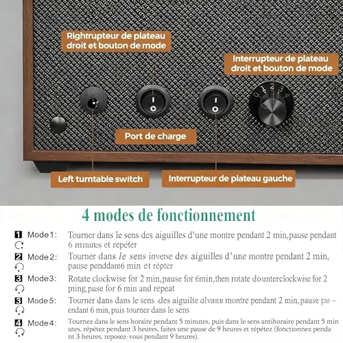 Detalle de ANWBROAD Remontoir de montre 6 montres Spinner – précision silencieuse et bois noble