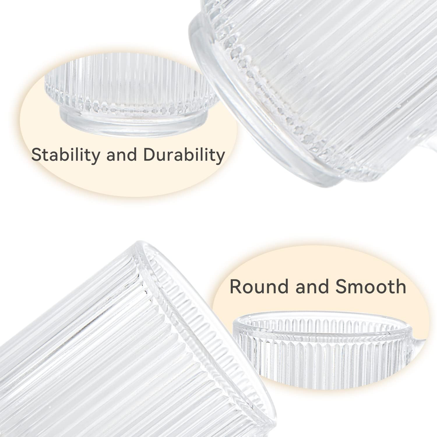 Thumbnail 3 de D.M DESIGN·MASTER 6-pack 350ml Glass Coffee Mugs with Handle – Vertical Stripe
