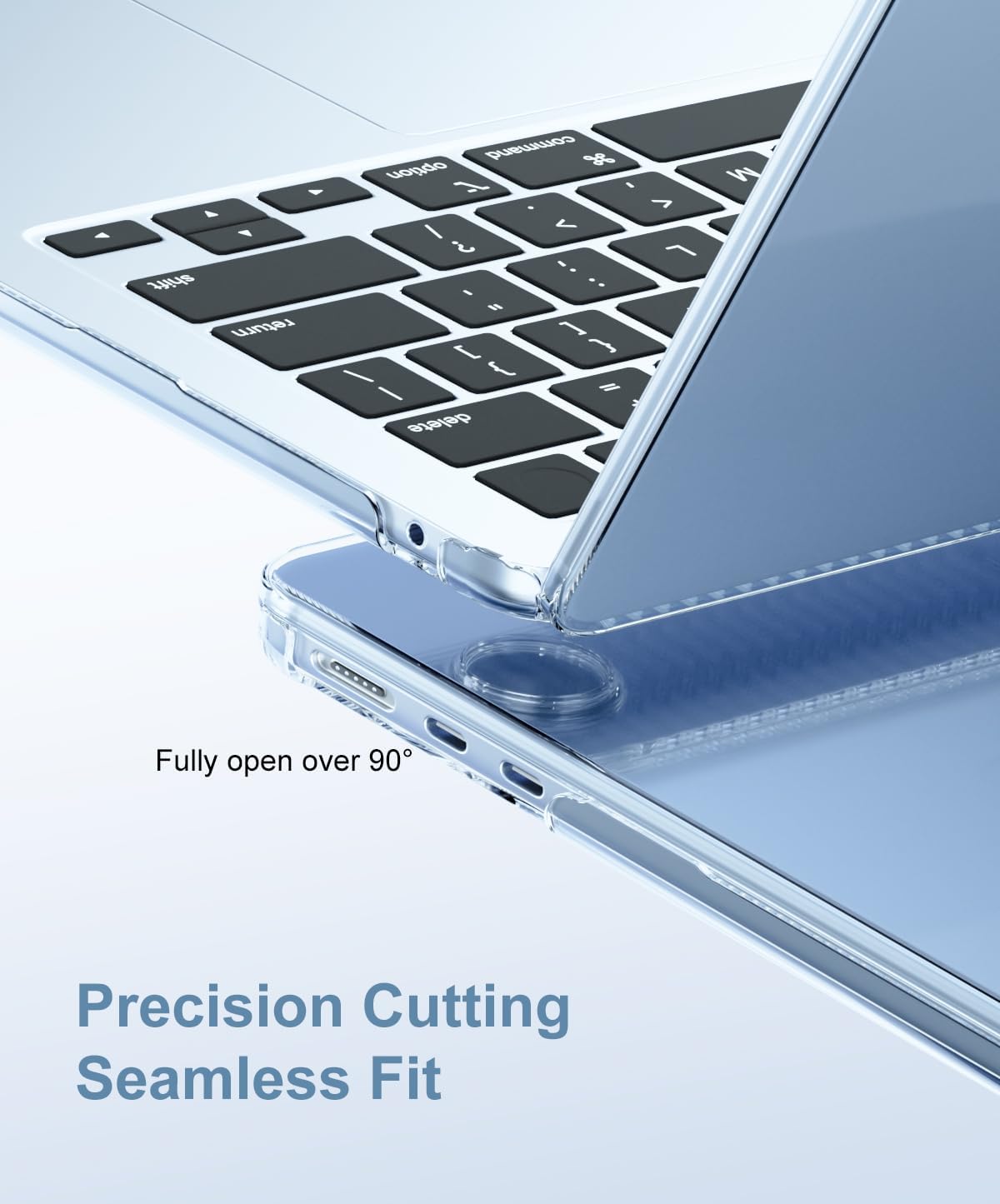 Thumbnail 3 de GPXIIZ Hartschalen-Hülle für MacBook Air 13,6 Zoll (2022–2026) – transparentes Snap-Case Kristall Hellblau