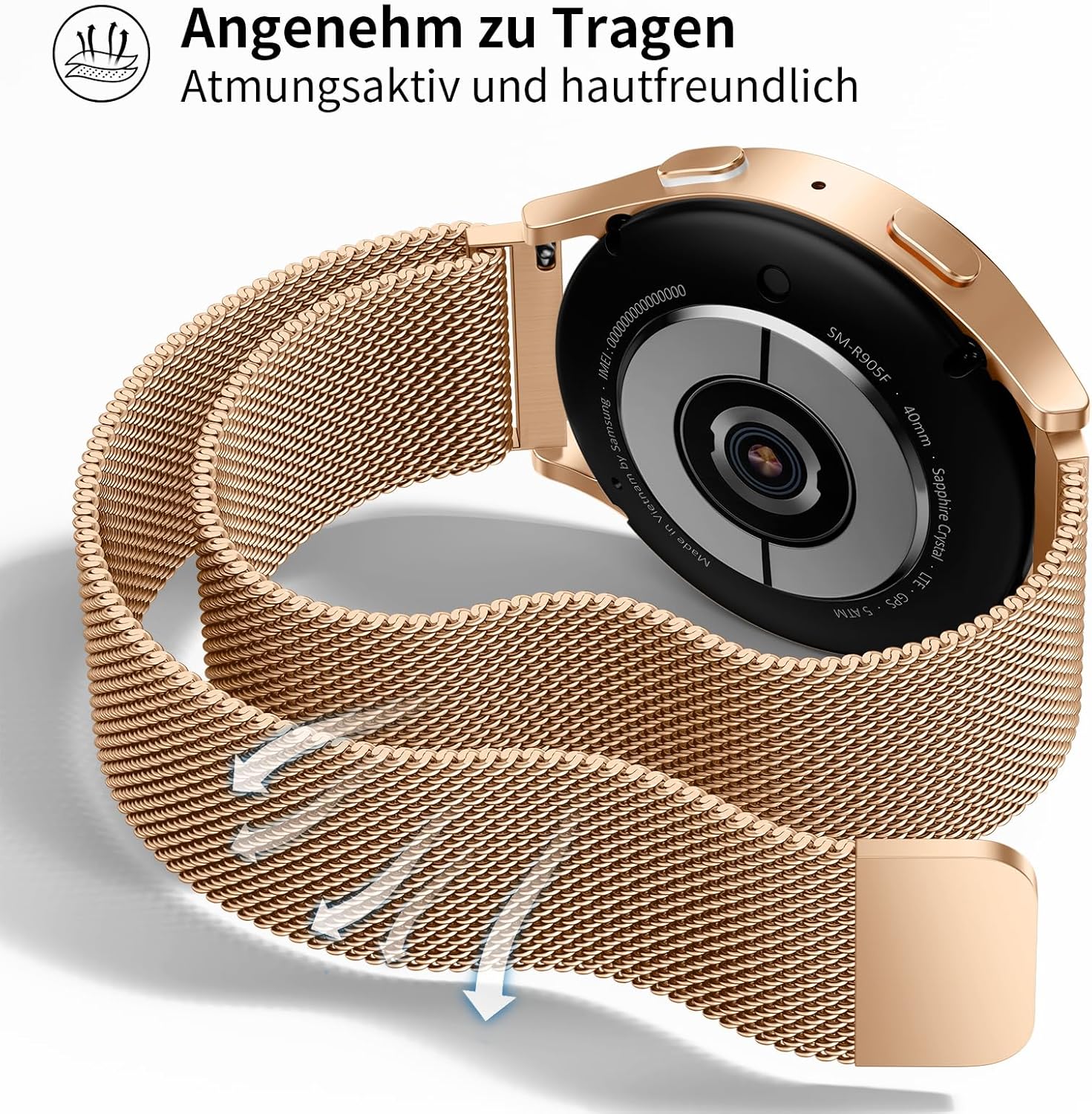 Detalle 2 de LYYLTX Mesh Edelstahl Uhrenarmband 20mm