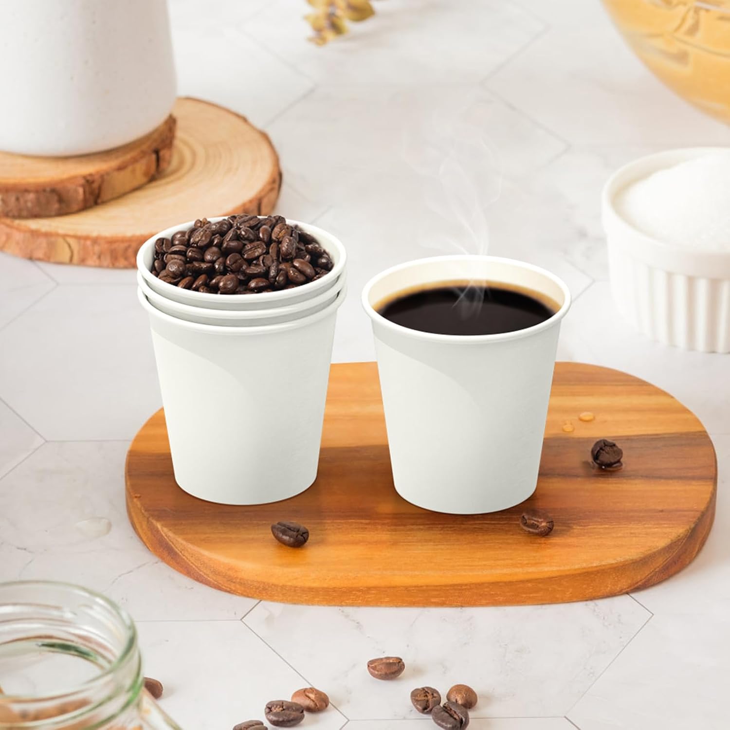 Thumbnail 3 de Dealusy 6 oz Coffee Cups — 100 Count, Leak-Free & Food Safe