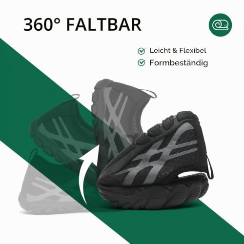 Detalle 2 de SAGUARO Badeschuhe Damen/Herren – Schnelltrocknende Aquaschuhe Schwarz, Gr. 43 EU