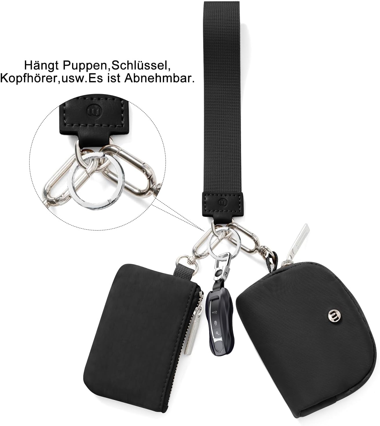 Thumbnail 5 de AOTM Mini Kleingeldbörse mit Armband – Doppeltes Täschchen, tragbar und wasserdicht