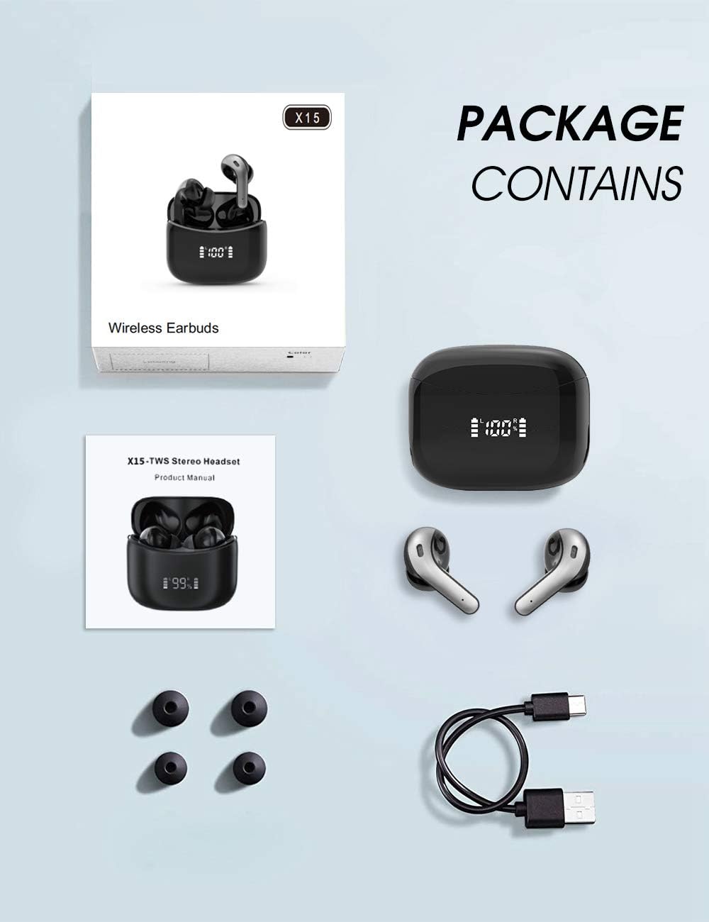 Thumbnail 6 de Tiksounds Wireless Earbuds with LED Power Display