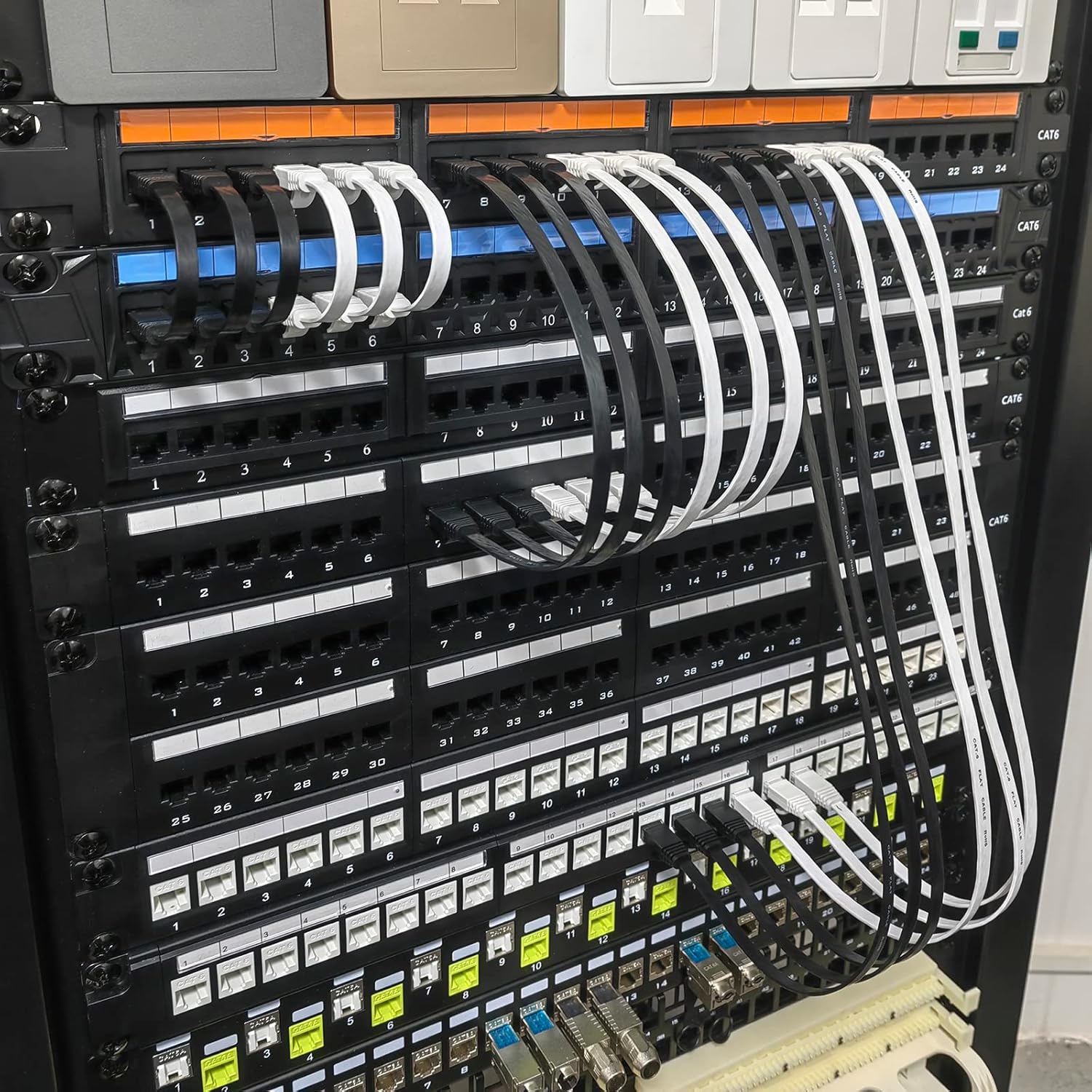 Thumbnail 5 de Ercielook 5er LAN-Kabel Set 0,3 m CAT6 „High Speed“ inkl. Kabelclips