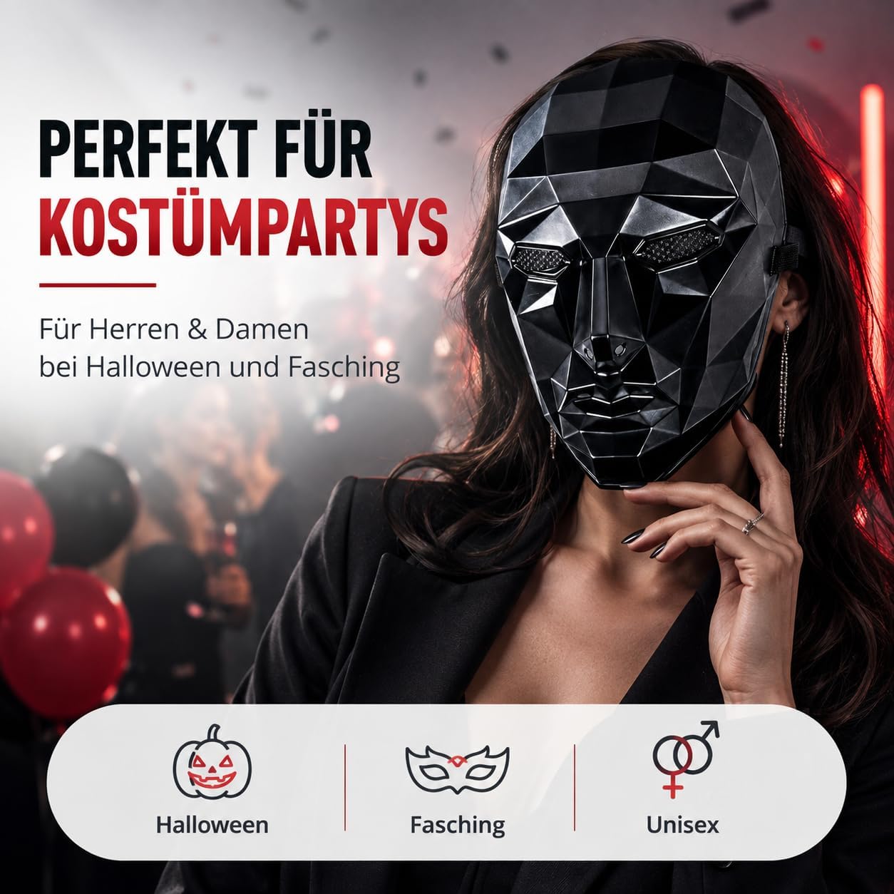 Detalle 1 de Squid Game 4-in-1-kostuumset voor volwassenen met masker en geweer, 2XL, 170-190 cm