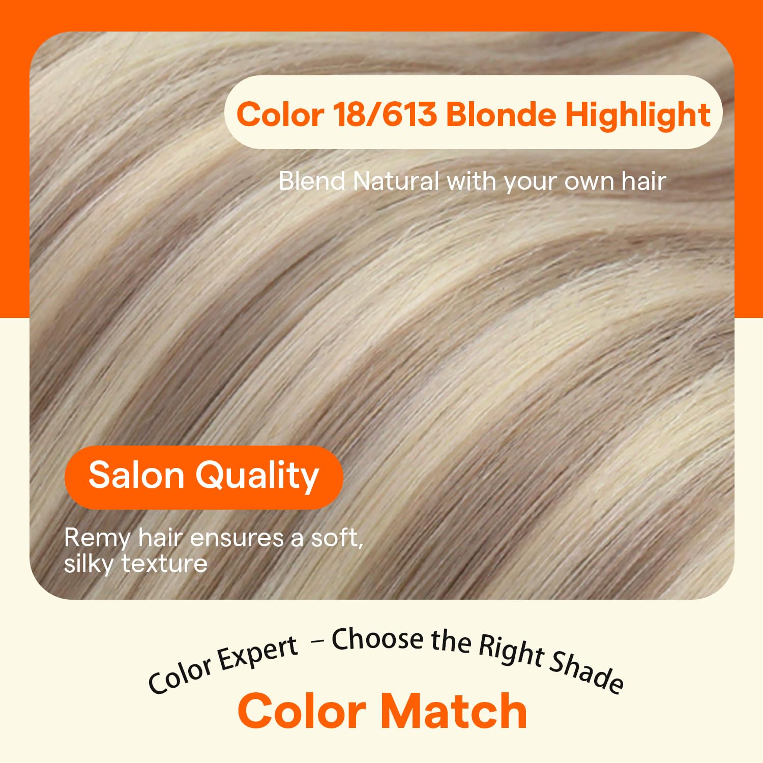 Thumbnail 6 de Full Shine Seamless Clip-In Hair Extensions: 4-Piece, 20-Inch, Ash Blonde Highlights