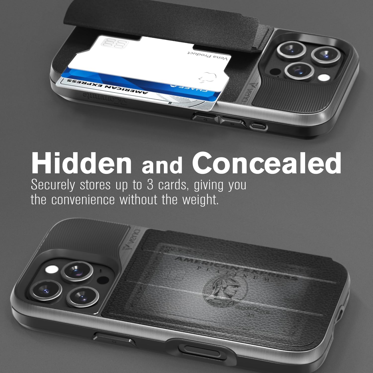 Detalle de iPhone 16 Pro Max wallet case with kickstand