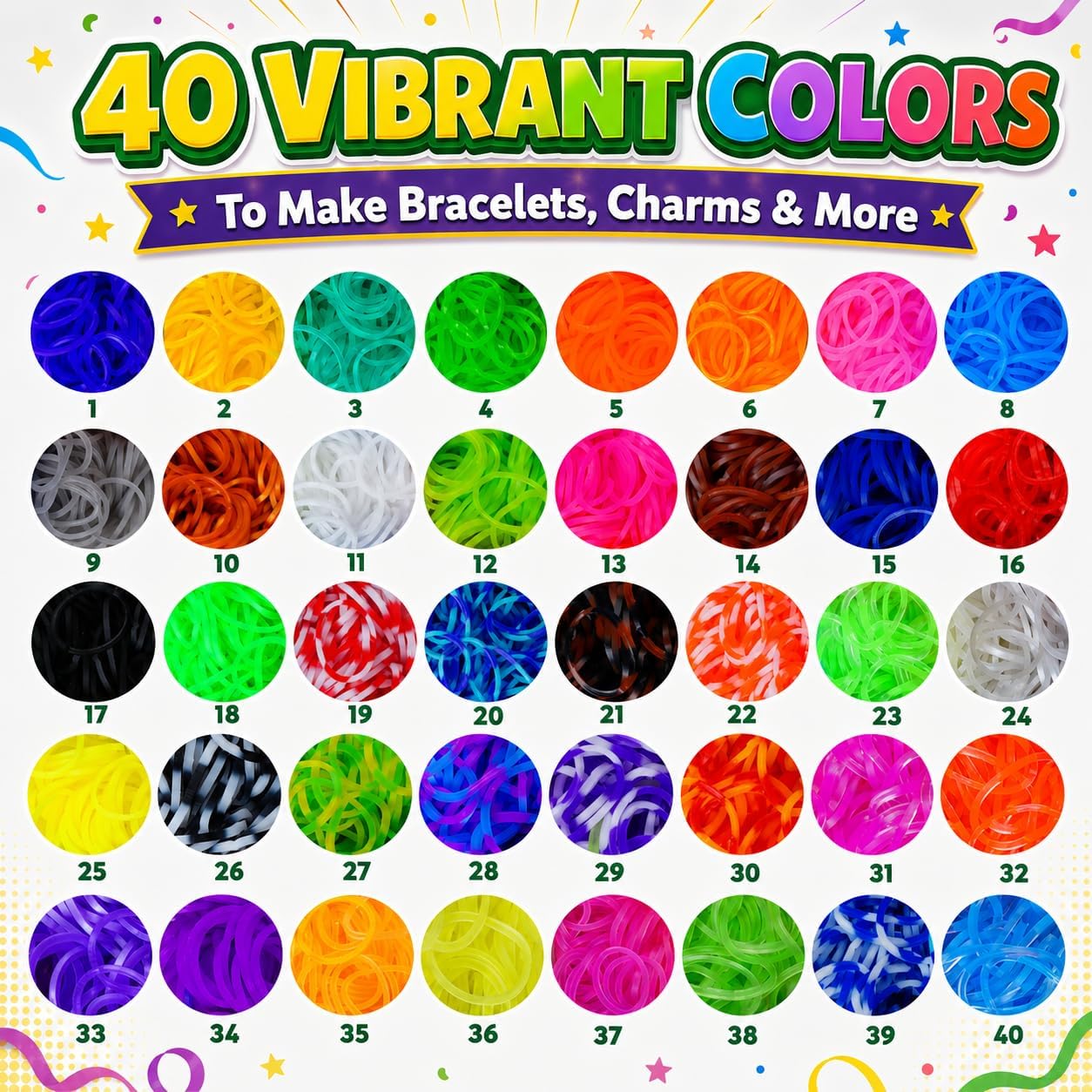 Detalle de Loomartic 6000+ Elastic Rubber Loom Bands Kit