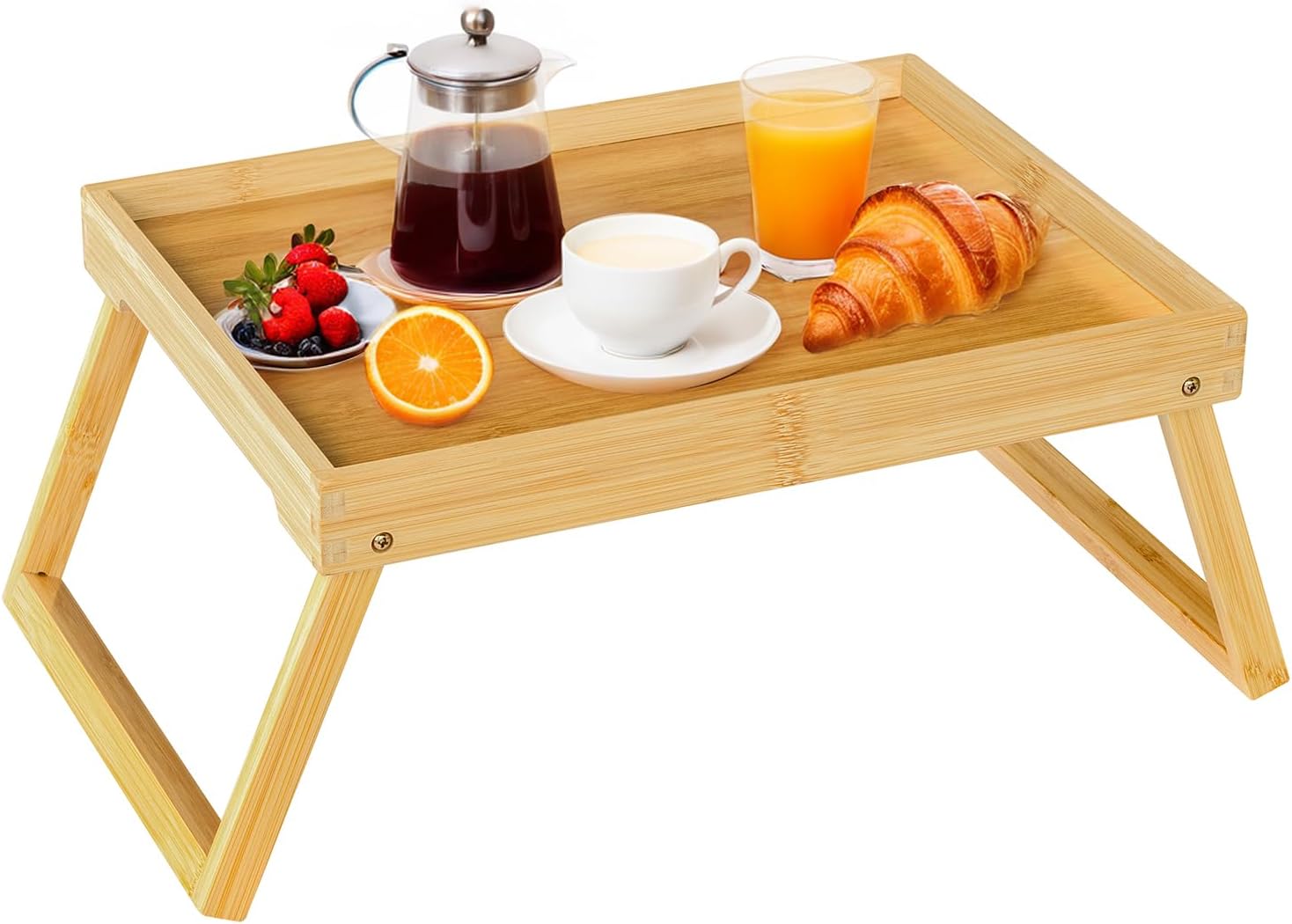 Detalle de RRX CP-new8 bamboe bedtafel met inklapbare poten, beige